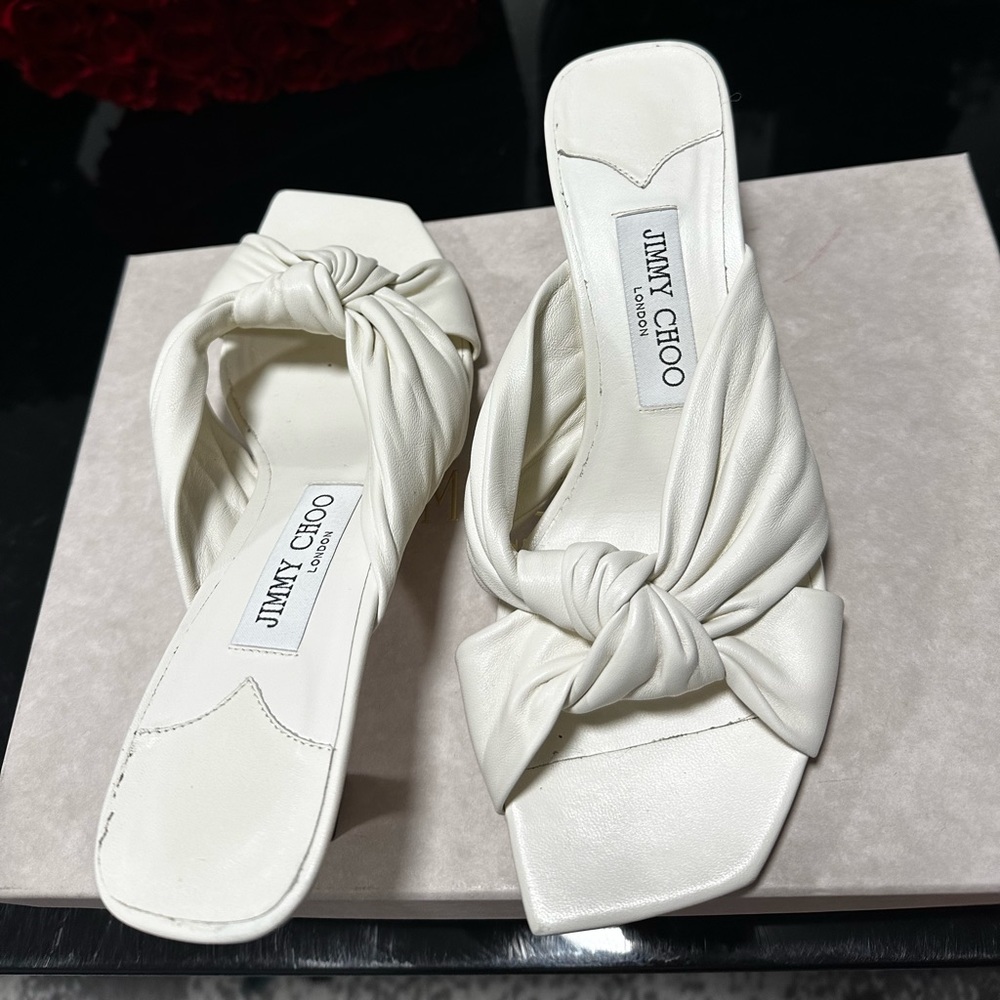 Jimmy Choo Avenue 50MM Leather Mules